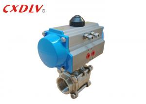  Stainless Steel Pneumatic Actuated Ball Valve 3 Piece Threaded Valve DN50 DN65 DN80 Manufactures