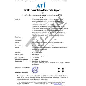 Ningbo Tuxin Communication Equipment Co., Ltd. Certifications