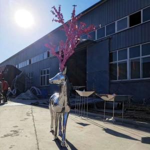  Outdoor Stainless Steel Metal Animal Sculptures , Garden Large Animal Sculptures Manufactures
