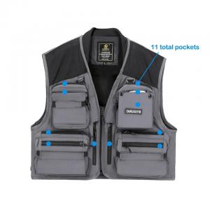 China Fishing Hiking Vest Mens Photographer Waistcoat 11 Pockets Sleeveless Jacket on sale