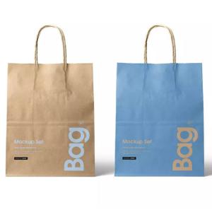  Flexible Recyclable Paper Gift Bags Recyclable Kraft Bag For Gift Shop Manufactures