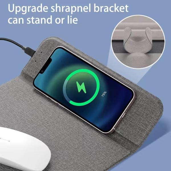 15W Power Output Wireless Charging Mousepad for Customized Logo and USB Type-C Port