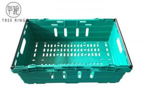 Perforated Sides Nestable Bale Arm Crate Trays Containers With Stacking Bars 590 * 400 *192 Manufactures