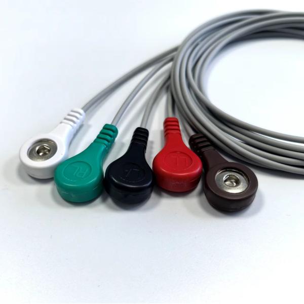 Medical TPU 3 Lead ECG Lead Wires Clip Type for Monitoring