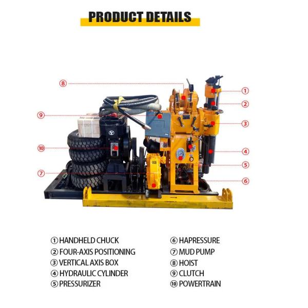 Customized Mobile Drilling Machine 200 Meters Depth Water Well Borehole