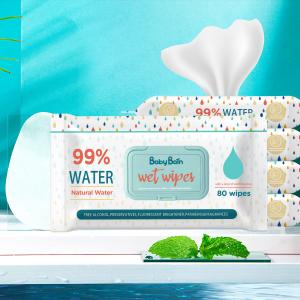  Disposable Gentle Eco Baby Water Wet Wipes Cleaning 80PCS Bags OEM GSM Wipes Manufactures