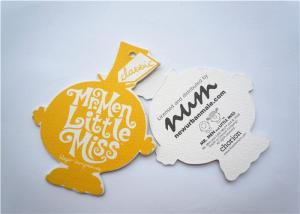  Yellow Clothing Label Tags Recycled Paper Hang Tag For Necklaces Manufactures