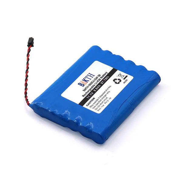 11.1V 8.8Ah 97.7Wh Rechargeable Lithium Battery Pack Custom Lithium Ion Battery Packs