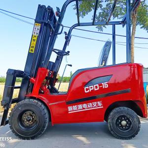  1.5T Electric Forklift Walking Forklift Stacker 4 Wheel Small Lithium Pallet Stacker Manufactures