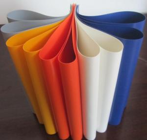  Colorful PVC Coated Tarpaulin Polyester Fabric In Roll 1000D X 1000D 20X20 650 Gsm Manufactures