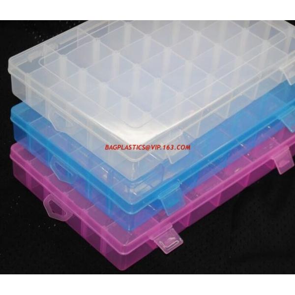 Compartment Clear Plastic Storage Box With Removable Dividers, Slots Adjustable Craft Organizer Jewelry plastic Storage