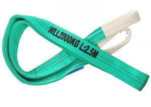  2T Polyester Flat Webbing Sling Green Color For Railway Construction Manufactures