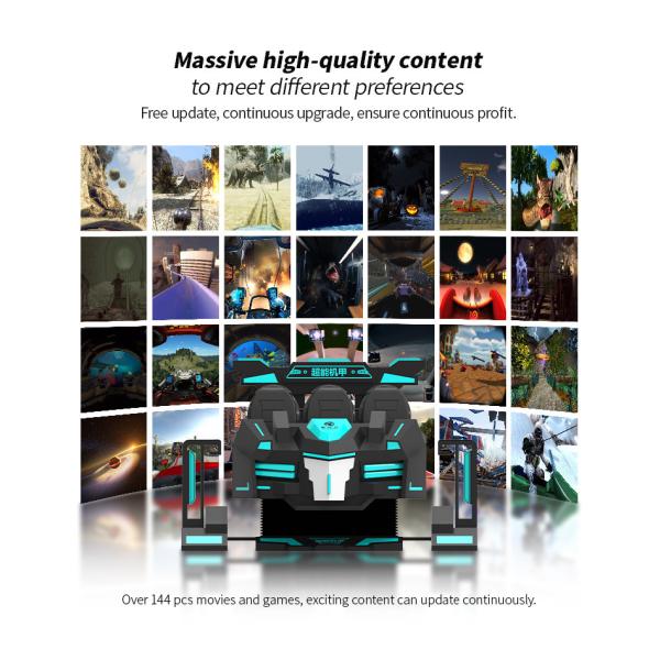 Fiberglass 9D VR Cinema 6 Seater VR Shooting Game Simulator Multiple Players Riding Car
