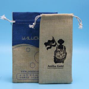  Coffee Beans Custom Printed Jute Bags , Colored Packing Felt Drawstring Bag Manufactures