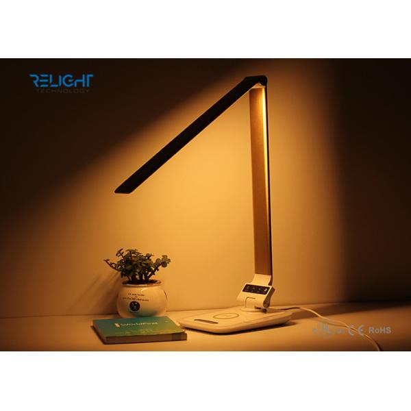 Modern Sensitive Touch Foldable LED Wireless Charging Desk Lamp with Flicker-free Light Source and Ambient Light