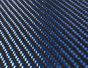 Orange Blue Hybrid Carbon Kevlar Fabric , 200GSM Aramid Carbon Mixed Cloth