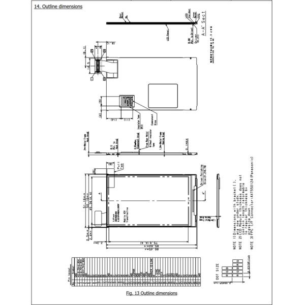 LS035Y8DX02 IPS LCD Display 480 X 800 50pin RGB 3.5 Tft Lcd Display