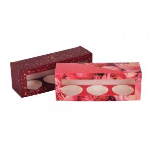  Coated Paper Custom Candle Boxes With Inserts Red Color ISO9001 Certified Manufactures