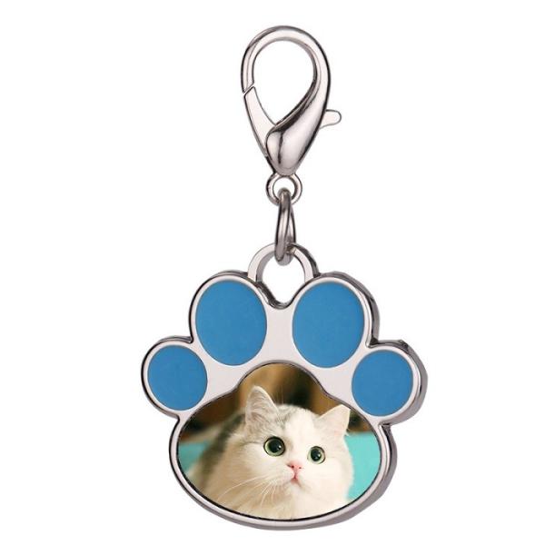 Diy Printing Pets Sublimation Dog Name Id Tags Pendant Zinc Alloy Paw Shaped Sublimation Dog Tags