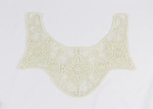  Cotton Floral Lace Collar Applique , Embroidered Water Soluble Necklines For Shirt Manufactures