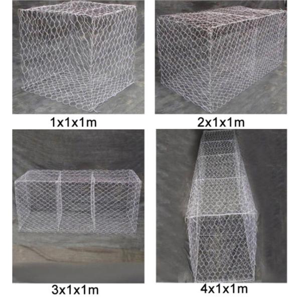 60mm×80mm 4x1x1m Hexagonal Gabion Box PE Coated For Shoreline Protection