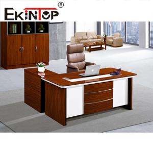 China Mahogany Executive Desk And Chair Office Desk Set With File Cabinet on sale