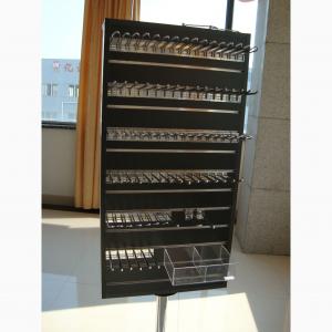  Double Mirror Rotating MDF Slatwall Display Stand Manufactures