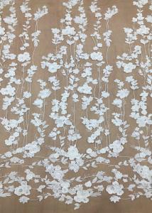  Ivroy Color French 3D Floral Lace Fabric , High End Wedding Lace Fabric By The Yard Manufactures