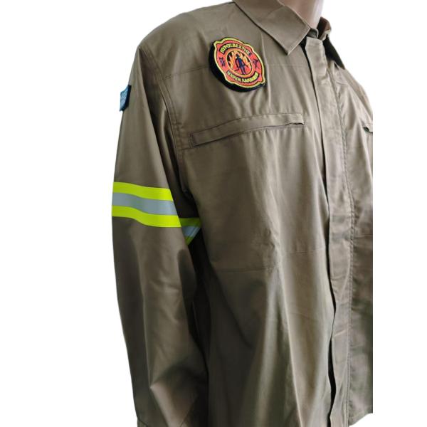 Flame Retardant Firefighter Jacket Heat Resistant with Reflective Strips