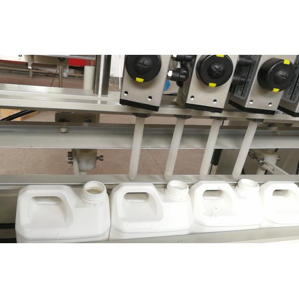 Automatic Linear Straight Bleach Thinner Bottle Filling Capping Labeling Packing Machine