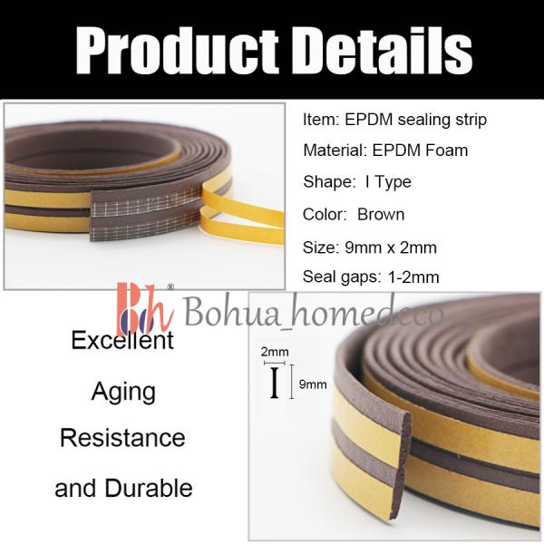 I Shaped Epdm Rubber Seal Strip Shock Absorption Multi Color