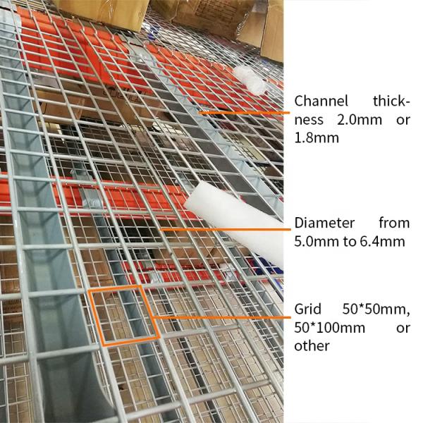 Galvanized Flared Wire Mesh Decking for Industrial Storage Pallet Racking 500-1400mm