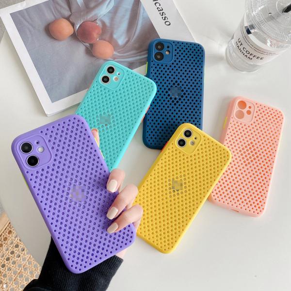 Iphone 6 7 8 Plus 11 12 Pro Max Soft Tpu Material Mesh Design Heat Dissipator Anti-Shock Phone Case