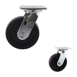  6 Inch Black PP Wheel Swivel Heavy Duty Casters No Brakes Manufactures