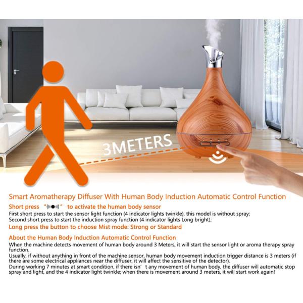 Human Body Induction Auto Control 300ml Wood Grain Aromatherapy Diffuser