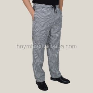 China Top Quality Custom Design Workwear Chefs Clothing  uniform pants with zipper fly checked chefs pants on sale