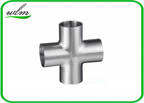 Quality Butt Weld Straight Cross Fittings Stainless Steel Hygienic Fittings 15 Bar Pressure for sale