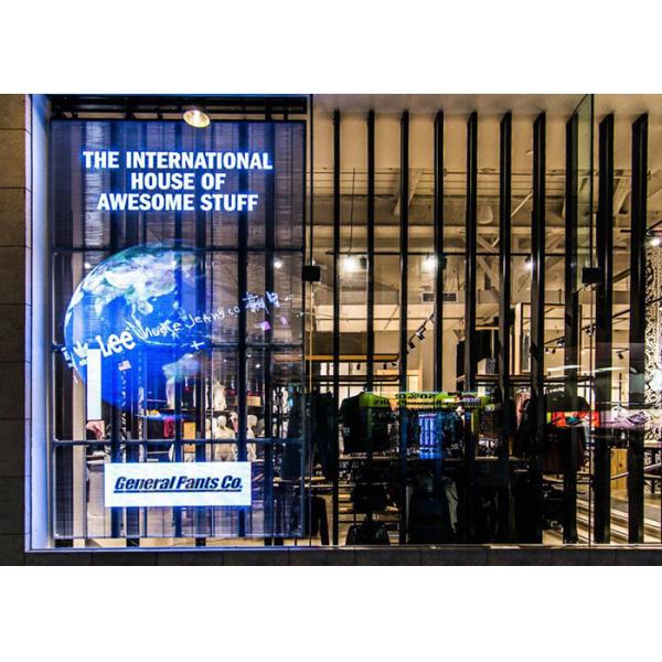 16 Bit Transparent Glass LED Display Screen Indoor 1920Hz 3.91mm