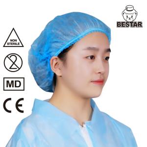 China Polypropylene Medical Disposable Nonwoven Cap Bouffant Scrub Hats For Hospital on sale