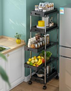China 5 Tiers Freestanding Kitchen Rack , Kitchen Storage Cart For Vegetable ODM on sale