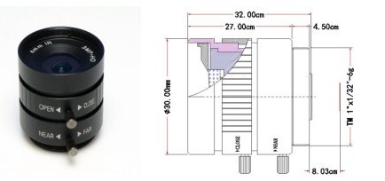 4mm manual iris lens, cs mount, 3.0 megapixel lens, 4mm, 6mm, 8mm, 12mm, 16mm, 25mm are available