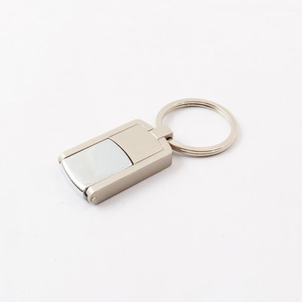 2.0 Metal USB Flash Drive UDP Flash Chip Silver Body With Keyring