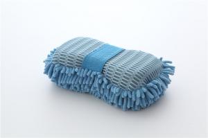 China Blue color microfiber chenille car cleaning, house cleaning sponge applicator pad on sale