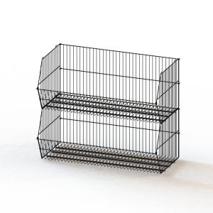 Stackable Chrome Wire Basket Display Rack With KD Structure Manufactures
