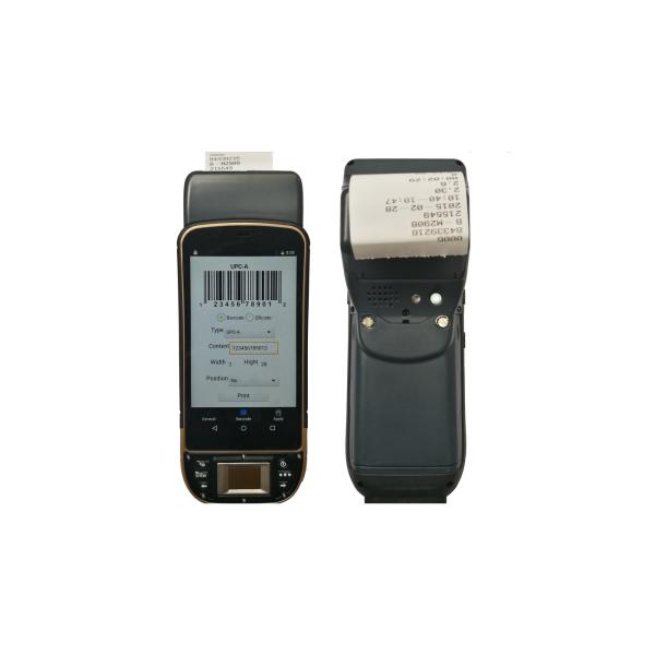 Fingerprint Portable Thermal Printer , Wireless Handheld PDA Barcode Scanner Android