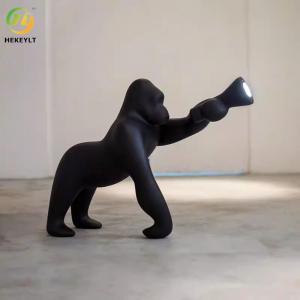China Sculpture Black Gorilla Floor Lamp For Hotel Lobby Exhibition Hall on sale