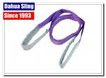 Purple 1 Inch Synthetic Web Slings , 1 Ton Crane Rigging Slings With Flat Folded