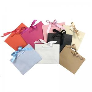  Rope Handle Ribbon Tie Printed Paper Shopping Bag For Boutique Shop Manufactures