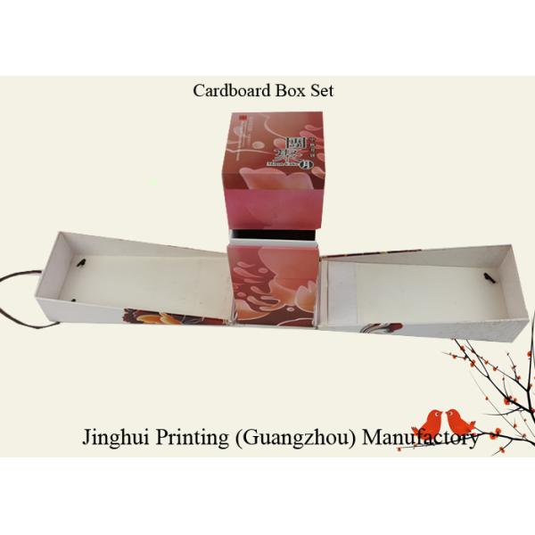Cardboard Corrugated Material Two Sides Open Shape CMYK Printing Cardboard Box Set with Black Color Handle