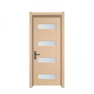 China Lamination Lacquer Interior Doors , Waterproof Glass Modern Wood Door on sale